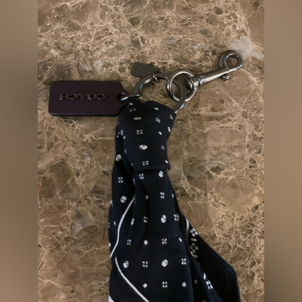 COACH Hard To Find Skull Bandana Print Bag Charm - Picture 11 of 14